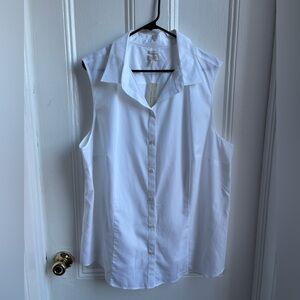 Talbots Outlet Wrinkle Resistant 100% cotton button down sleeveless blouse 3X